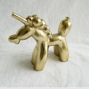 Vintage Unicorn Paper Weight Figurine, Solid Gold Brass 4 1/2'' Tall